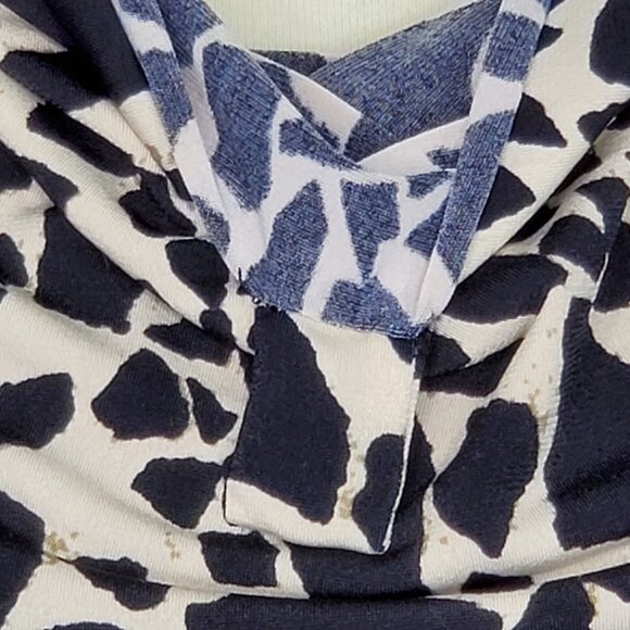 Kasper Black Tan Animal Print Drape Neck Stretchy Sleeveless Classic Dress Sz 4 - Picture 10 of 14